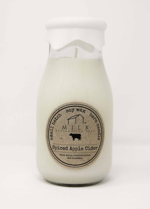 Milk Bottle Candle Spiced Apple Cider