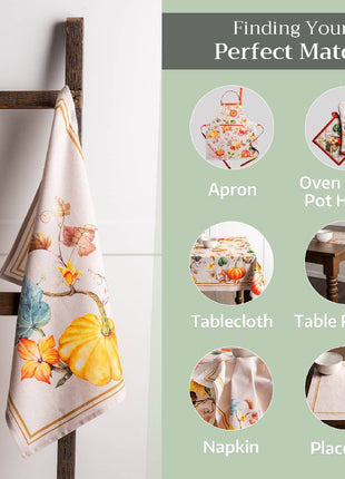 Kitchen Towels 100% Cotton - Fall - Set of 3 - Potiron