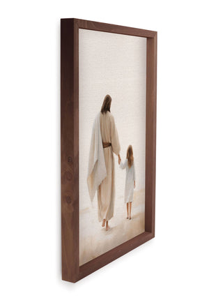 Jesus Walking With Child Large Framed Print