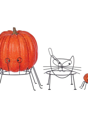 Black Metal Spider Pumpkin Stand
