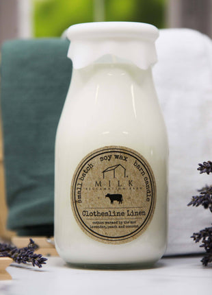 Milk Bottle Candle Clothesline Linen
