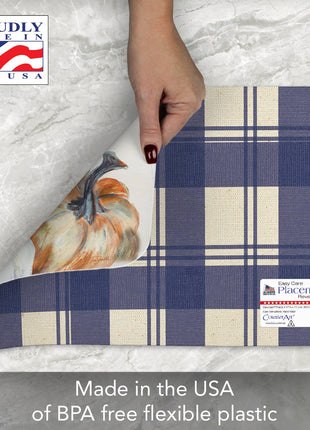 Pumpkin Blues Reversible Rectangular Plastic Placemat