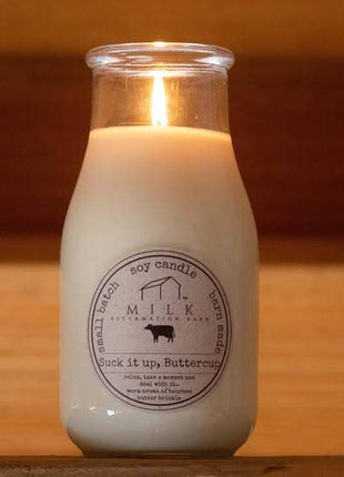 Milk Bottle Candle Suck it Up Buttercup