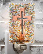 Stained Glass Cross Night Light | Handcrafted J Devlin
