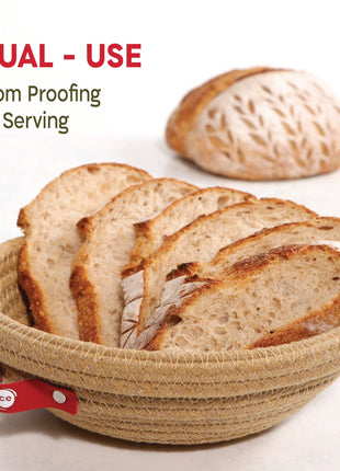 KneadAce Round Cotton Rope Proofing Basket, Solid 9 Inch