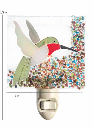 Stained Glass Art Night Light | Hummingbird Design J Devlin