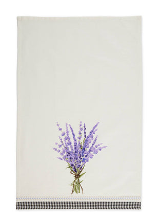 Lavender Bouquet Embellished Dishtowel
