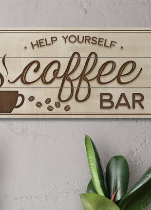 Coffee Bar Pallet Wood Sign - Kitchen Coffee Station Decor