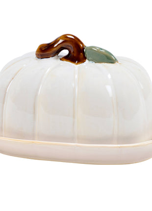 White Pumpkin Butter Dish