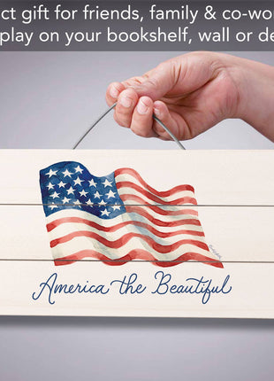 America the Beautiful Pallet Wood Sign, 12 x 6