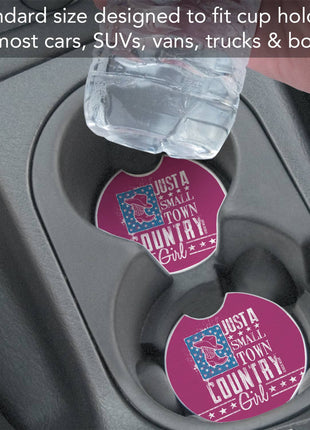 Country Girl Absorbent Stone Car Coaster, Single Pack