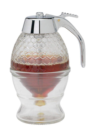 Glass Syrup Dispenser with Stand – No-Drip 8oz Server