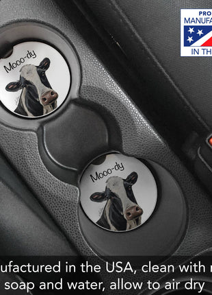 Mooo-dy Stone Car Coaster, Single Pack