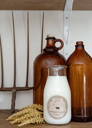 Milk Bottle Candle Harvest Comfort