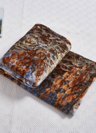 Whitetail Buck Deer Faux Fur Plush Throw Blanket