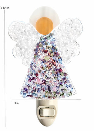 Angel Night Light, Stained Glass Art | Multi-Color J Devlin