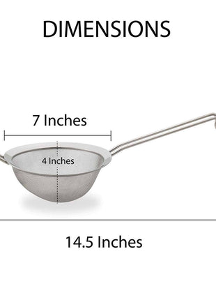 HIC Kitchen Double Mesh Strainer, 7in