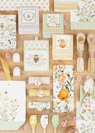Bee Hive Embellished Dishtowel