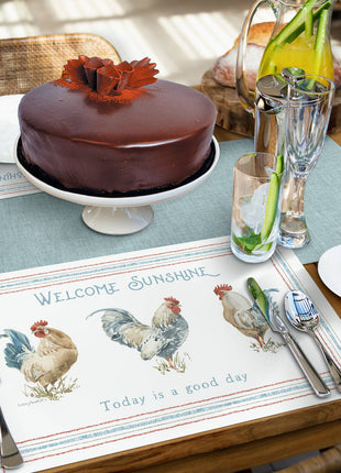 "Countryside Roosters" Reversible Plastic Placemat