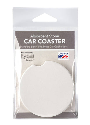 Round Blue Line stone coaster for vehicle cup holder
