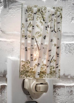 Aspen Tree Fused Glass Night Light Plug-In J Devlin