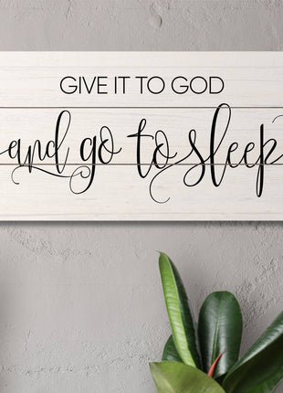 Give it to God Decorative Pallet Wood Sign 12" x 6"