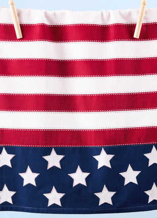 Americana Flag Embellished Dishtowel