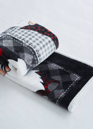 "Gnome Sweet Gnome" Flannel Sherpa Throw Blanket 50"x60"