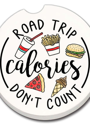 Road Trip Calories Absorbent Stone Car Coaster