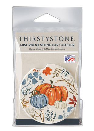 "Autumn Pumpkins" Absorbent Stone Car Coaster 1pk