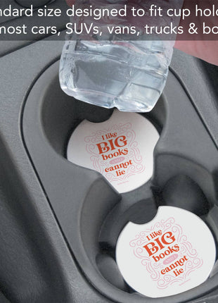 I Like Big Books Absorbent Stone Car Coaster, Single Pack