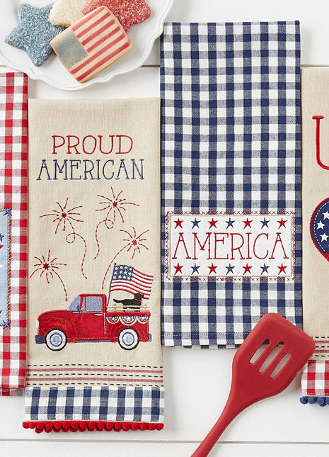 American Truck Embellished Dishtowel