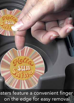 Hello Sun Absorbent Stone Car Coaster, Bulk