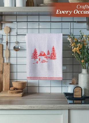 Kitchen Towels 100% Cotton - Set of 3 - Winter Jouy