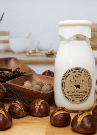Milk Bottle Candle Spiced Chestnut