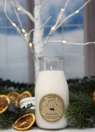 Milk Bottle Candle Alpine Ice