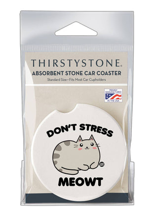 "Meowt" Absorbent Stone Car Coaster 1pk