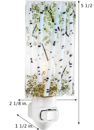 Aspen Tree Fused Glass Night Light Plug-In J Devlin