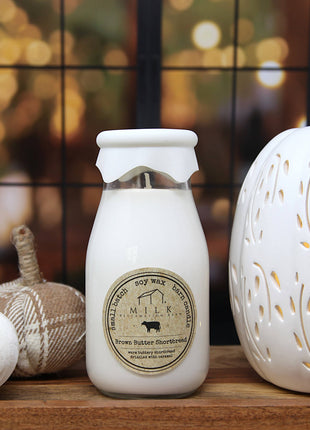Milk Bottle Candle Brown Butter Shortbread
