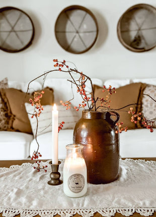 Milk Bottle Candle Cozy Cottage (Orange & Cinnamon)