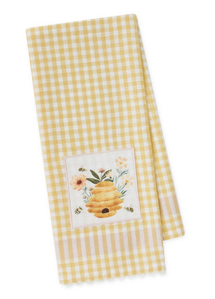 Bee Hive Embellished Dishtowel