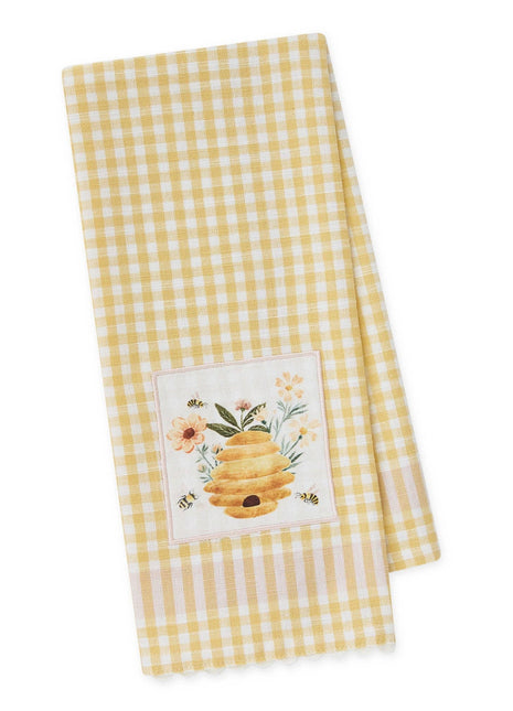 Bee Hive Embellished Dishtowel