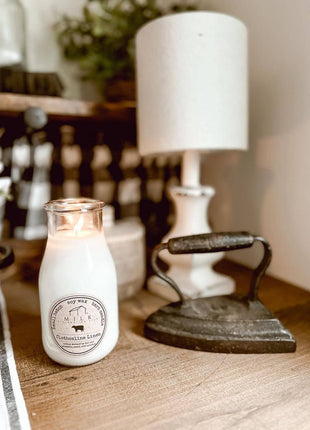 Milk Bottle Candle Clothesline Linen