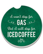Absorbent Stone Car Coaster - Iced Coffee