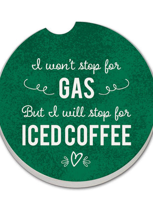 Absorbent Stone Car Coaster - Iced Coffee