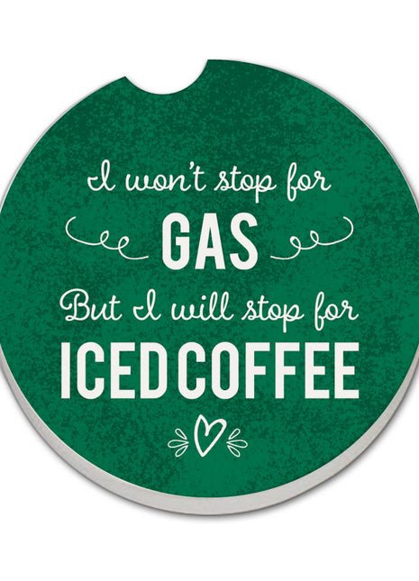 Absorbent Stone Car Coaster - Iced Coffee