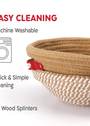 KneadAce Round Cotton Rope Proofing Basket, Solid 9 Inch