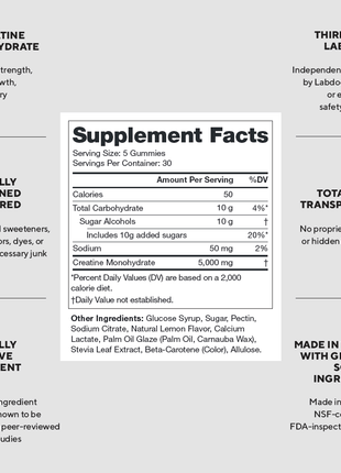 Creatine Gummies Creatine Monohydrate Supplement