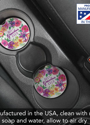 Best Grandma Absorbent Stone Car Coaster, Single Pack