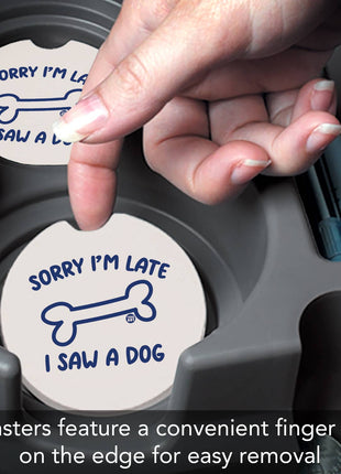 Saw A Dog Stone Car Coaster, Single Pack